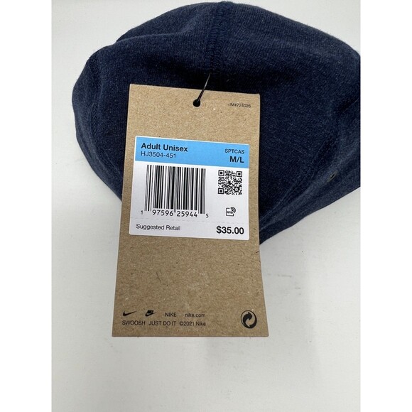 Nike Fly Unstructured Tech Fleece Cap Hat Size M/L Navy Blue HJ3504-451 - Picture 5 of 8